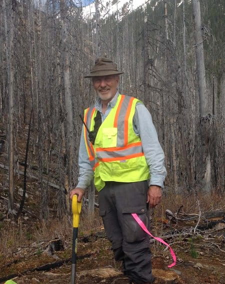 A photo of Chris Akehurst of A+G Reforestation working